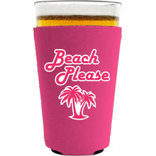 Load image into Gallery viewer, Beach Please Pint Glass Coolie