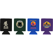 Load image into Gallery viewer, Bigfoot Funny Can Coolie Designs 4 Pack