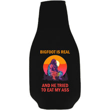 Load image into Gallery viewer, Bigfoot is Real Beer Bottle Coolie With Opener
