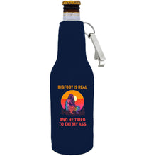 Load image into Gallery viewer, Bigfoot is Real Beer Bottle Coolie With Opener