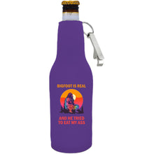 Load image into Gallery viewer, Bigfoot is Real Beer Bottle Coolie With Opener