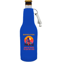 Load image into Gallery viewer, Bigfoot is Real Beer Bottle Coolie With Opener