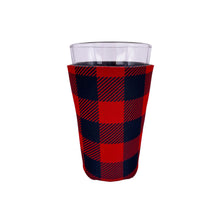 Load image into Gallery viewer, buffalo check pattern pint glass koozie