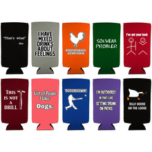 Load image into Gallery viewer, Funny Joke Slim Can Coolie Designs 10 Pack