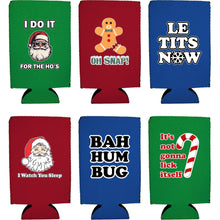 Load image into Gallery viewer, Funny Christmas 16oz Can Coolie Designs 6 Pack