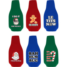 Load image into Gallery viewer, Funny Christmas Zipper Beer Bottle Coolie Designs 6 Pack
