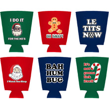 Load image into Gallery viewer, Funny Christmas Pint Glass Coolie Designs 6 Pack