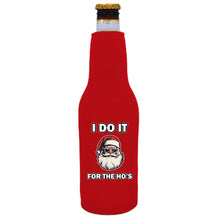 Load image into Gallery viewer, I Do It For The Ho's Santa Beer Bottle Coolie