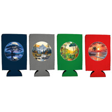 Load image into Gallery viewer, Landscape Outdoor Designs 16oz Can Coolie 4 Pack (1 each Tropical, Jungle, Savannah, Mountain)