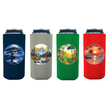 Load image into Gallery viewer, Landscape Outdoor Designs 16oz Can Coolie 4 Pack (1 each Tropical, Jungle, Savannah, Mountain)
