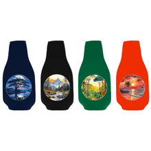 Load image into Gallery viewer, Landscape Outdoor Designs Zipper Beer Bottle Coolie 4 Pack (1 each Tropical, Jungle, Savannah, Mountain)