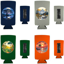 Load image into Gallery viewer, Landscape Outdoor Designs Magnetic Slim Can Coolie 4 Pack (1 each Tropical, Jungle, Savannah, Mountain) (Copy)