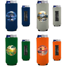 Load image into Gallery viewer, Landscape Outdoor Designs Magnetic Slim Can Coolie 4 Pack (1 each Tropical, Jungle, Savannah, Mountain) (Copy)