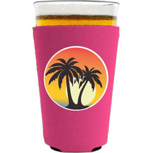 Load image into Gallery viewer, Palm Tree Sunset Pint Glass Coolie