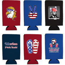 Load image into Gallery viewer, Patriotic USA 16oz Can Coolie Designs 6 Pack