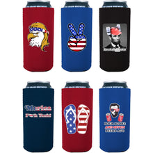 Load image into Gallery viewer, Patriotic USA 16oz Can Coolie Designs 6 Pack