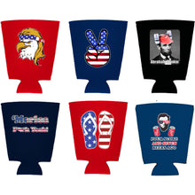 Load image into Gallery viewer, Patriotic USA Pint Glass Coolie Designs 6 Pack