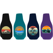 Load image into Gallery viewer, Retro Outdoor Designs Zipper Beer Bottle Coolie 4 Pack