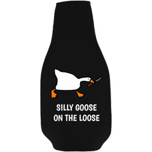 Load image into Gallery viewer, Silly Goose on the Loose Beer Bottle Coolie With Opener