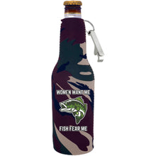 Load image into Gallery viewer, Women Want Me Fish Fear Me Beer Bottle Coolie With Opener