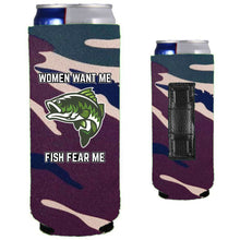 Load image into Gallery viewer, Women Want Me Fish Fear Me Magnetic Slim Can Coolie