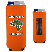 Load image into Gallery viewer, Women Want Me Fish Fear Me Magnetic Slim Can Coolie