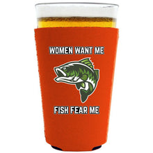 Load image into Gallery viewer, Women Want Me Fish Fear Me Pint Glass Coolie