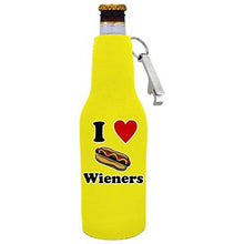 Load image into Gallery viewer, I Love Wieners Beer Bottle Coolie With Opener