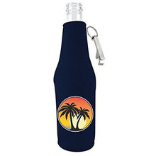 Load image into Gallery viewer, Palm Tree Sunset Bottle Coolie With Opener