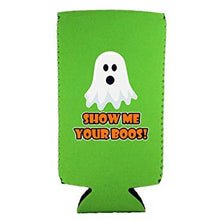 Load image into Gallery viewer, Show Me Your Boos! Halloween Slim 12 oz Can Coolie
