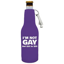 Load image into Gallery viewer, I'm Not Gay Beer Bottle Coolie w/Opener Attached
