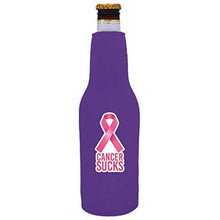 Load image into Gallery viewer, Cancer Sucks Beer Bottle Coolie