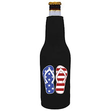 Load image into Gallery viewer, Stars and Stripes Flip Flop Beer Bottle Coolie