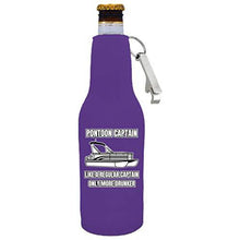 Load image into Gallery viewer, Pontoon Captain Beer Bottle Coolie with Opener Attached