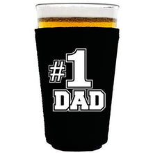 Load image into Gallery viewer, pint glass koozie with #1 dad design