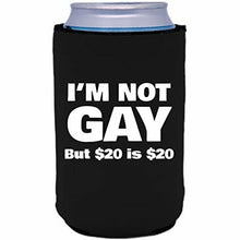 Load image into Gallery viewer, 12 oz can koozie with im not gay design