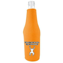 Load image into Gallery viewer, beer bottle koozie with i dont get drunk design