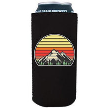 Load image into Gallery viewer, 16 oz can koozie with retro mountain design