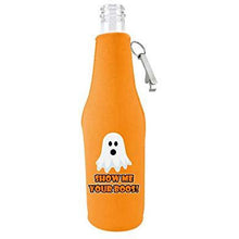 Load image into Gallery viewer, Show Me Your Boos! Halloween Bottle Coolie with Opener