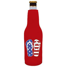 Load image into Gallery viewer, Stars and Stripes Flip Flop Beer Bottle Coolie
