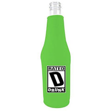 Load image into Gallery viewer, Rated D for Drunk Beer Bottle Coolie With Opener