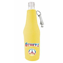 Load image into Gallery viewer, Groovy Peace Hippie Beer Bottle Coolie w/Opener
