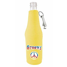 Load image into Gallery viewer, Groovy Peace Hippie Beer Bottle Coolie w/Opener