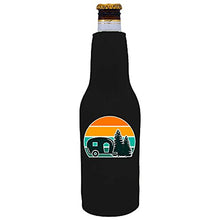 Load image into Gallery viewer, zipper beer bottle koozie with retro camper design