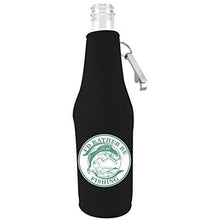 Load image into Gallery viewer, I'd Rather Be Fishing Beer Bottle Coolie With Opener