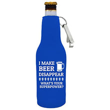 Load image into Gallery viewer, I Make Beer Disappear Beer Bottle Coolie w/Opener Attached