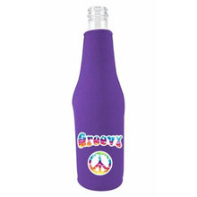 Load image into Gallery viewer, Groovy Peace Hippie Beer Bottle Coolie