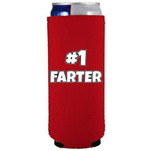 Load image into Gallery viewer, slim can koozie with #1 farter design