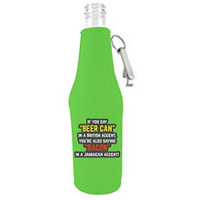 Load image into Gallery viewer, Beer Can Bacon Accents Beer Bottle Coolie w/Opener