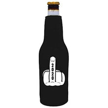 Load image into Gallery viewer, black beer bottle koozie with middle finger 2020 year design
